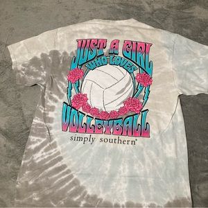 Simply southern women’s graphic shirt volleyball girl pink NWT